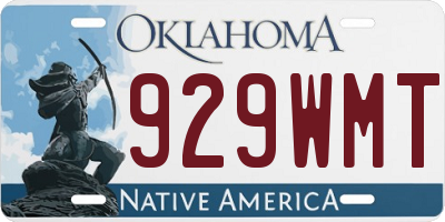 OK license plate 929WMT
