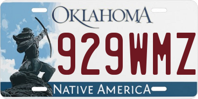 OK license plate 929WMZ