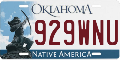 OK license plate 929WNU