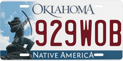 OK license plate 929WOB