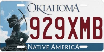 OK license plate 929XMB