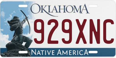 OK license plate 929XNC