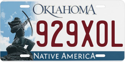 OK license plate 929XOL
