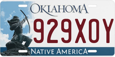 OK license plate 929XOY