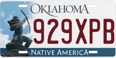 OK license plate 929XPB
