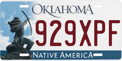 OK license plate 929XPF