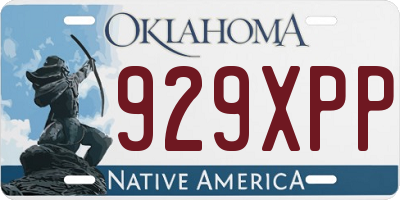 OK license plate 929XPP