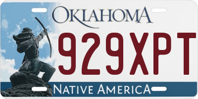 OK license plate 929XPT