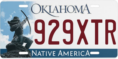 OK license plate 929XTR
