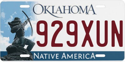 OK license plate 929XUN