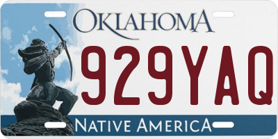 OK license plate 929YAQ