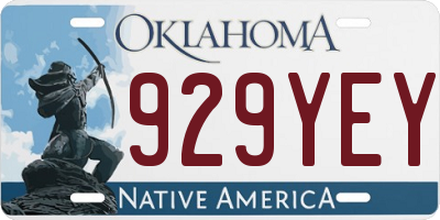 OK license plate 929YEY