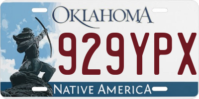 OK license plate 929YPX