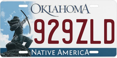 OK license plate 929ZLD