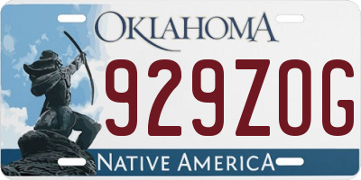 OK license plate 929ZOG