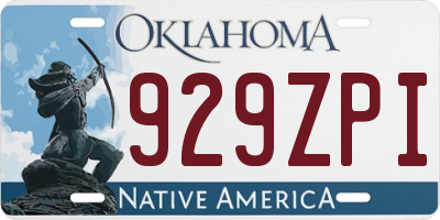 OK license plate 929ZPI