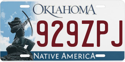 OK license plate 929ZPJ