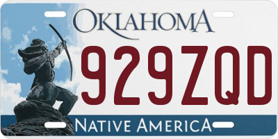 OK license plate 929ZQD