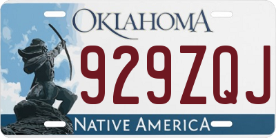 OK license plate 929ZQJ