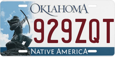 OK license plate 929ZQT