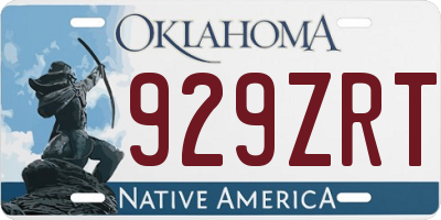OK license plate 929ZRT