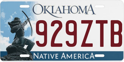 OK license plate 929ZTB