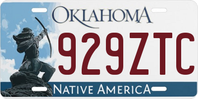 OK license plate 929ZTC
