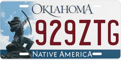 OK license plate 929ZTG