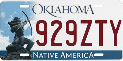 OK license plate 929ZTY