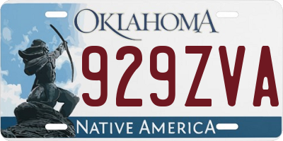 OK license plate 929ZVA