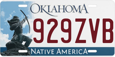 OK license plate 929ZVB
