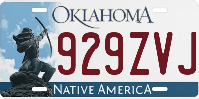 OK license plate 929ZVJ