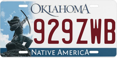 OK license plate 929ZWB
