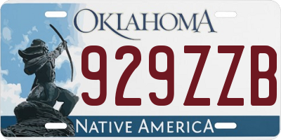 OK license plate 929ZZB