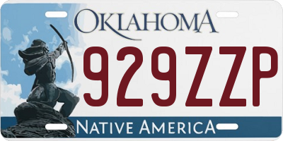 OK license plate 929ZZP