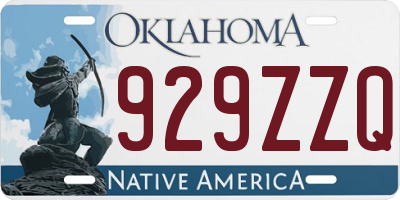 OK license plate 929ZZQ