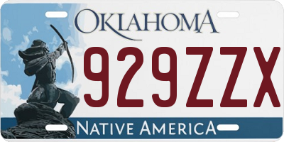 OK license plate 929ZZX