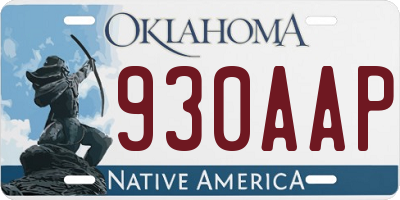 OK license plate 930AAP