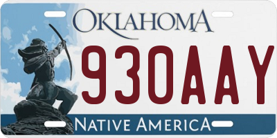 OK license plate 930AAY