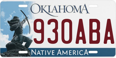 OK license plate 930ABA