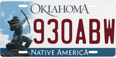 OK license plate 930ABW
