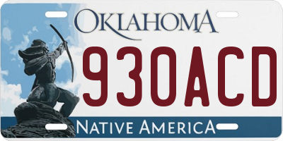 OK license plate 930ACD