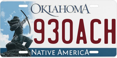 OK license plate 930ACH