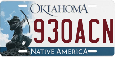 OK license plate 930ACN