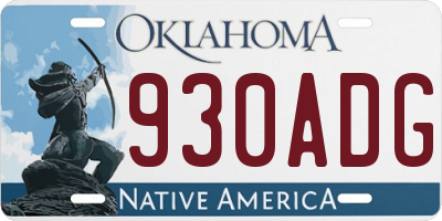 OK license plate 930ADG