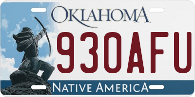 OK license plate 930AFU