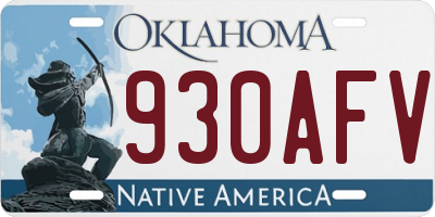OK license plate 930AFV