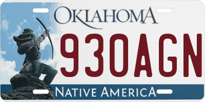 OK license plate 930AGN