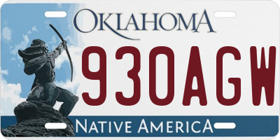 OK license plate 930AGW