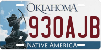 OK license plate 930AJB